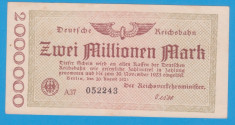 (4) BANCNOTA GERMANIA - REICHSBAHN - 2 MILLIONEN MARK 1923 (20.08.1923) foto