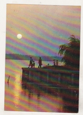bnk cp Mamaia - Apus de soare pe Siutghiol - circulata foto