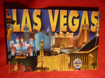 Ilustrata Las Vegas -cu cele mai importante cazinouri - piesa autor foto