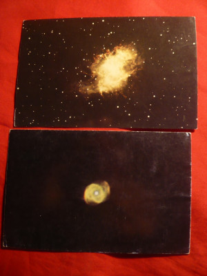 2 Ilustrate -Cosmos- Nebuloasa Crab si Planeta Nebula SUA 1980 foto