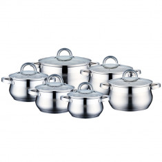 Set 6 cratite inox cu capac Peterhof, 2.1 l, 2.9 l, 3.9 l, 6.5 l foto