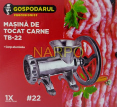 Masina de tocat carne nr 22 din ALUMINIU cu fulie mare foto