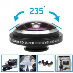 Lentila super fisheye 235 grade cu clips pentru telefoane mobile foto