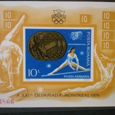 1976 Romania,LP 925-J.O Montreal. Medalii Olimpice,Colita nedantelata-MNH foto