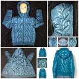 Geaca Dama Albastru Teal Big Star, Puf Matlasata, Toamna Iarna, Gluga, Buzunare Fermoar, Usoara