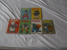 Colectie Russel 6 carti cartonate cu poze copii 1-3 ani Germania 1989-1990