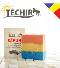 Sapun natural tricolor cu apa salina si namol Techir 100 gr foto