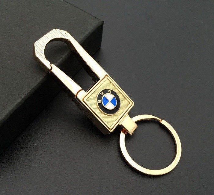 Breloc model auto metalic auriu pentru bmw + ambalaj cadou