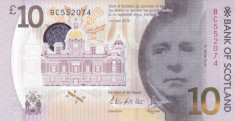 Bancnota Scotia ( Bank of Scotland ) 10 Pounds 2016 - PNew UNC ( polimer ) foto