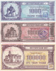 Bancnota Belarus 1.000 - 100.000 Ruble 1994 - XF ( 3 cupoane Biserica Ortodoxa )