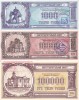 Bancnota Belarus 1.000 - 100.000 Ruble 1994 - XF ( 3 cupoane Biserica Ortodoxa )