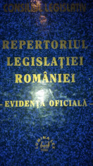 CONSILIUL LEGISLATIV - REPERTORIUL LEGISLATIEI ROMANIEI - EVIDENTA OFICIALA foto