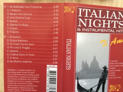 italian nights ti amo 16 instrumental hits Gary Tesca Orchestra caseta audio pop foto