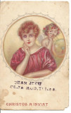 (A) carte postala- Felicitare Cristos a inviat 1921 litho