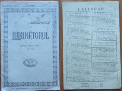 Revista ortodoxa bisericeasca , Luminatorul , nr. 9 ,1943 , Chisinau , nr. lunar foto