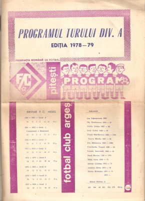 Programul turului div. A 1978-1979 foto