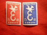 Serie- Europa CEPT 1958 ,Franta ,2 valori cu sarniera, Nestampilat