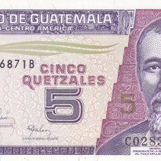 Bancnota Guatemala 5 Quetzales 1998 - P100 UNC