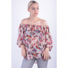 Bluza Vascoza Saint Tropez Cream Flower Rosu foto