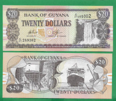 = GUYANA 20 DOLLARS ND 2009 P 30e UNC = foto