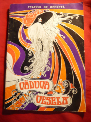 Program Opereta -Vaduva Vesela -Fr.Lehar -stagiunea 1975-1976 ,coperta stil Art foto