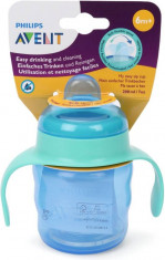 Cana cu tetina de formare si manere PHILIPS AVENT Easy Sip 200 ml 6 luni SCF551/00AL, Roz foto