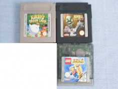 3x joc Lego Oddworld Kirby&amp;#039;s Dream Nintendo Game Boy colectie caseta discheta foto