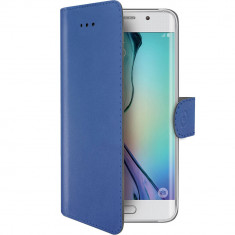 Husa Flip Cover Celly WALLY491BL Agenda Albastru pentru SAMSUNG Galaxy S6 Edge foto