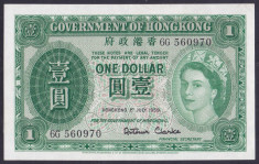 Bancnota Hong Kong 1 Dolar 1959 - P324Ab aUNC foto