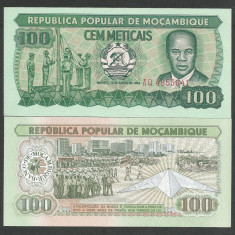 MOZAMBIC / MOZAMBIQUE 100 METICAIS 1983 UNC [1] P-130a.2 , necirculata