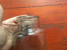 Borcan vechi din sticla - model deosenit realizat manual !!! foto