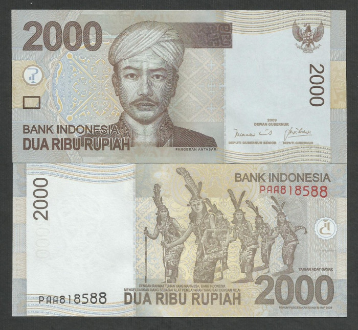 INDONEZIA INDONESIA 2000 2.000 RUPII RUPIAH 2009 , UNC [1] P-143e , necirculata