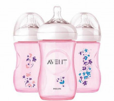 Biberon PHILIPS AVENT Natural 260ml SCF620/17, Roz foto