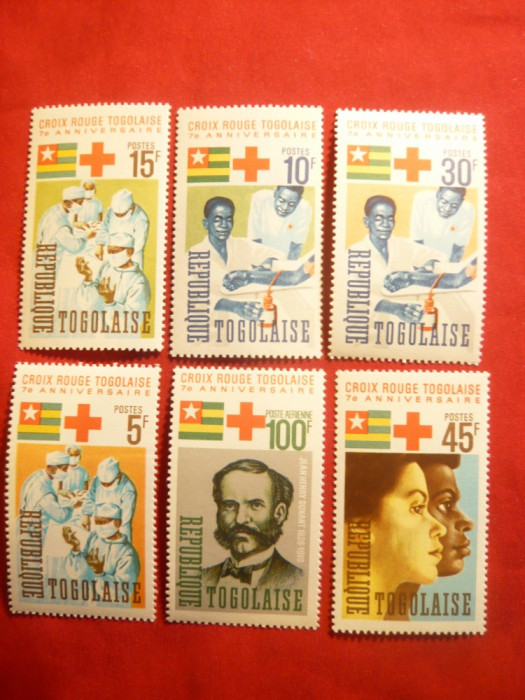 Serie 7 Ani Crucea Rosie Togoleza 1966 Togo , 6 valori