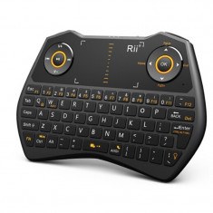 Mini tastatura wireless iluminata cu audio chat si functie de airmouse, Rii, Resigilata foto