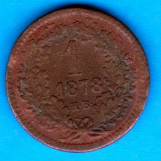 (M1837) MONEDA UNGARIA - 1 KRAJCZAR 1878, MAI RARA