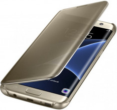 Husa Clear View cover Samsung EF-ZG935 pentru Samsung Galaxy S7 Edge (Auriu) foto