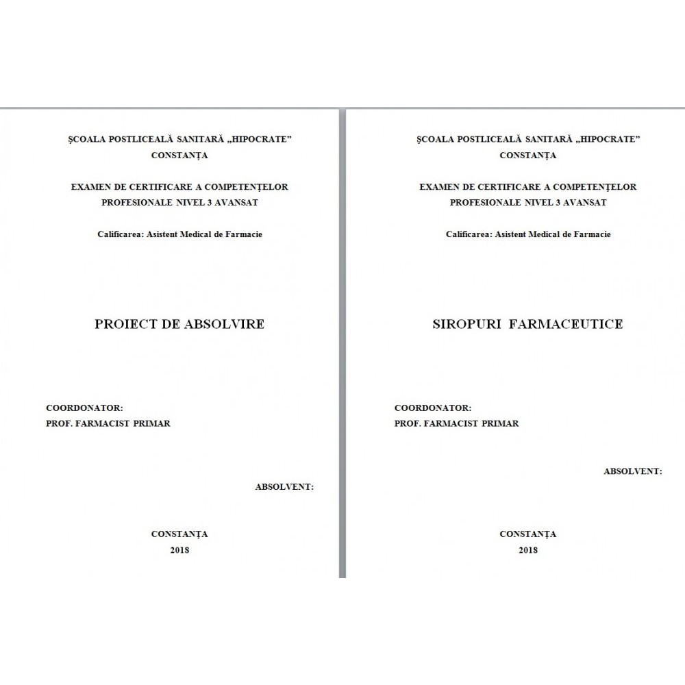 Lucrare De Licenta Amf Siropuri Farmaceutice 1 Okazii Ro