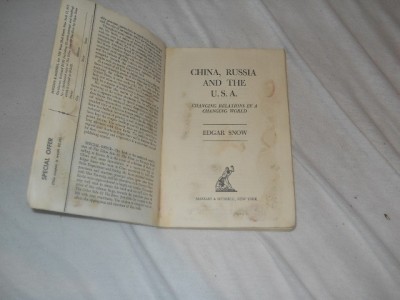 Edgar Snow -China, Russia and the U.S.A. , 1962, carte rara in lb. engleza foto