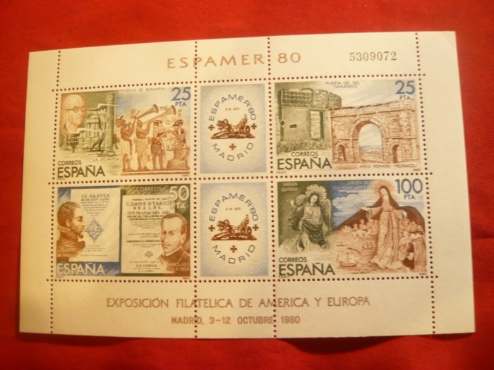 Bloc Expozitia Espania 1980 Spania