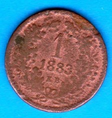 (M1838) MONEDA UNGARIA - 1 KRAJCZAR 1883, MAI RARA foto