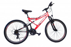 Bicicleta MTB Full Suspensie UMIT Read Hawk , culoare negru/rosu, roata 26&amp;quot; , otPB Cod:2624000000 foto