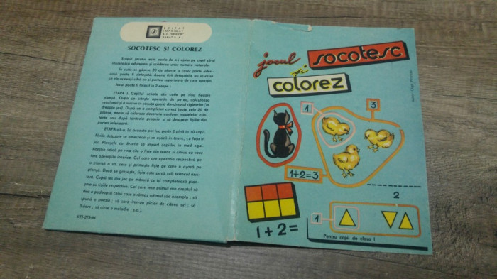 Jocul Socotesc si colorez/ pentru copii de clasa I