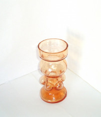 Vaza cristal amber suflata in mulaj - design Amie Stalkrantz, Mantorp, Suedia foto