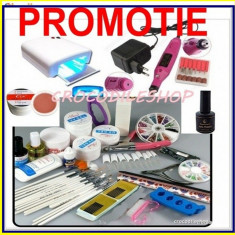 KIT UNGHII FALSE GEL UV SET MANICHIURA ,LAMPA 36W.PILA ELECTRICA foto