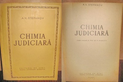 A.V. Stepanov-Chimia Judiciara 1964 stare foarte buna. foto