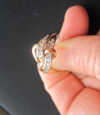 Superb inel aur diamante 14 k, diamante naturale foto