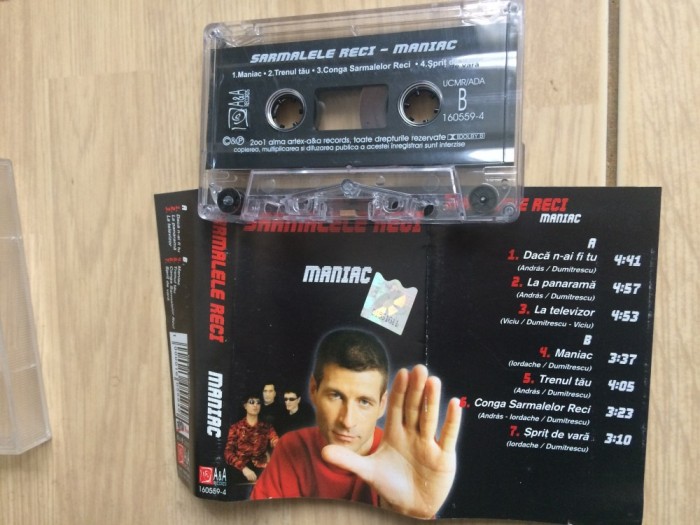sarmalele reci maniac 2001 caseta audio muzica alternative pop rock A&amp;A records