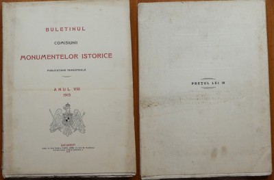 Buletinul Comis. monum. ist. , 1915 , an complet , Filipestii de Targ , Bucovina foto