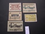 Lot 5 buc. notgeld, gutschein HAIDERSHOFEN si PIBERBACH diferite Austria aUNC